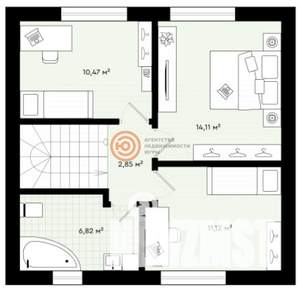 Таунхаус 95м&sup2;, 3-этажный, участок 1 сот.  