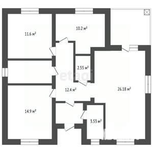Дом 101м&sup2;, 1-этажный, участок 6 сот.  