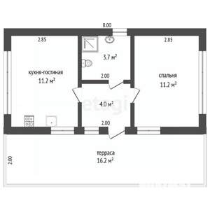 Дом 50м², 1-этажный, участок 6 сот.  