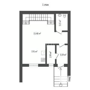 Таунхаус 122м², 3-этажный, участок 1 сот.  