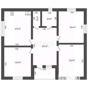 Дом 91м&sup2;, 1-этажный, участок 4 сот.  