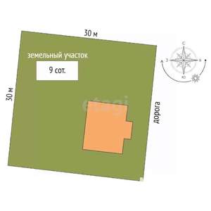 Дом 80м&sup2;, 1-этажный, участок 9 сот.  