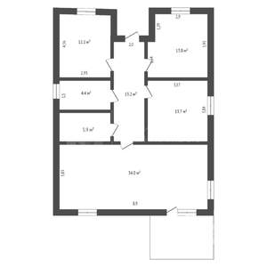Коттедж 125м², 1-этажный, участок 4 сот.  