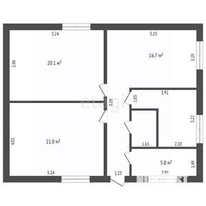 Дом 88м², 1-этажный, участок 8 сот.  