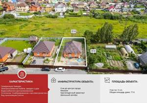 Дом 78м&sup2;, 1-этажный, участок 5 сот.  