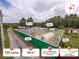 Дача 40м², 1-этажный, участок 8 сот.  
