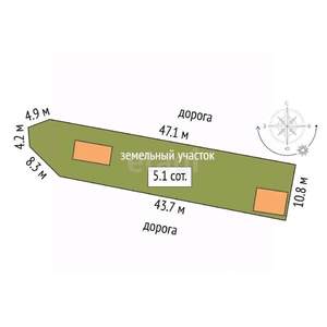 Дом 39м², 2-этажный, участок 5 сот.  