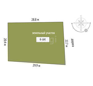 Дом 65м&sup2;, 1-этажный, участок 6 сот.  