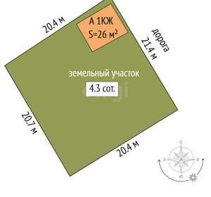 Дача 26м², 2-этажный, участок 4 сот.  