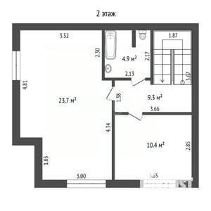 Таунхаус 93м&sup2;, 2-этажный, участок 2 сот.  