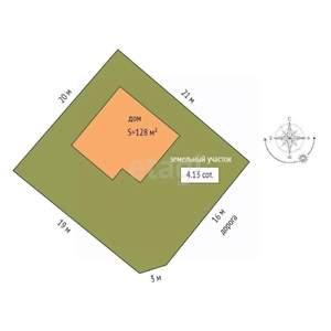 Дом 128м², 2-этажный, участок 4 сот.  