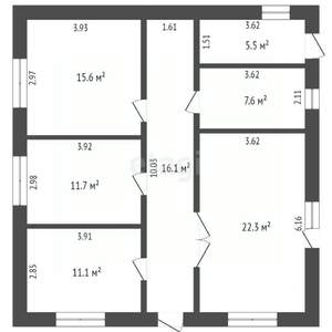 Дом 100м&sup2;, 1-этажный, участок 8 сот.  