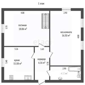 Дом 126м&sup2;, 2-этажный, участок 6 сот.  