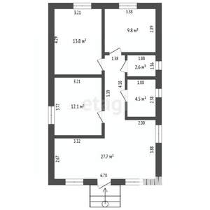 Дом 75м², 1-этажный, участок 7 сот.  
