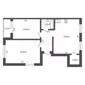 Таунхаус 76м&sup2;, 2-этажный, участок 9 сот.  