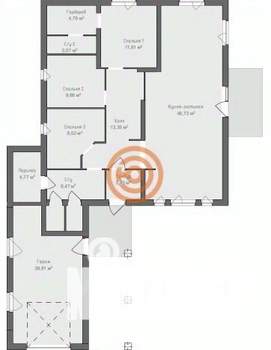 Дом 161м², 1-этажный, участок 6 сот.  