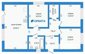 Дом 90м&sup2;, 2-этажный, участок 6 сот.  