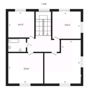 Коттедж 244м², 2-этажный, участок 6 сот.  