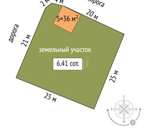 Дача 36м², 2-этажный, участок 6 сот.  