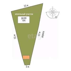 Дом 30м&sup2;, 1-этажный, участок 11 сот.  