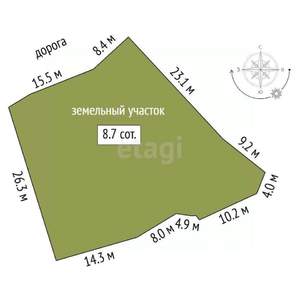 Дом 53м², 2-этажный, участок 9 сот.  