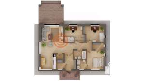 Дом 100м&sup2;, 1-этажный, участок 7 сот.  