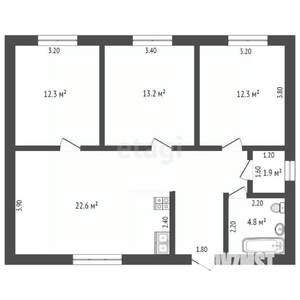 Дом 90м&sup2;, 1-этажный, участок 5 сот.  