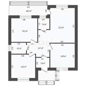 Дом 95м&sup2;, 1-этажный, участок 6 сот.  