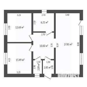 Дом 75м², 1-этажный, участок 7 сот.  