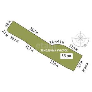 Дом 60м², 1-этажный, участок 4 сот.  