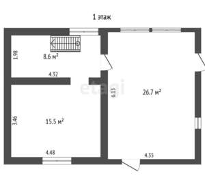 Дом 120м², 1-этажный, участок 8 сот.  