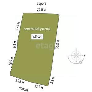 Дом 84м&sup2;, 1-этажный, участок 10 сот.  