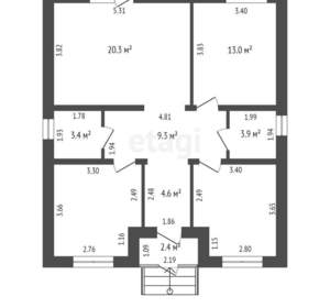 Дом 83м&sup2;, 1-этажный, участок 6 сот.  