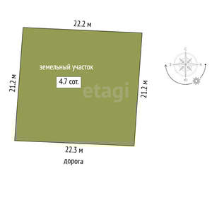 Дом 85м&sup2;, 1-этажный, участок 5 сот.  