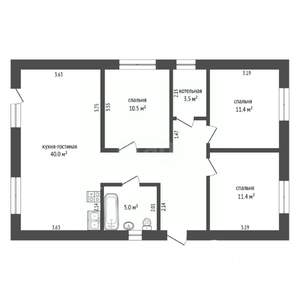 Дом 85м&sup2;, 1-этажный, участок 8 сот.  