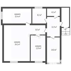 Дом 115м&sup2;, 1-этажный, участок 6 сот.  