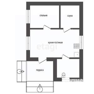 Дом 34м&sup2;, 1-этажный, участок 8 сот.  