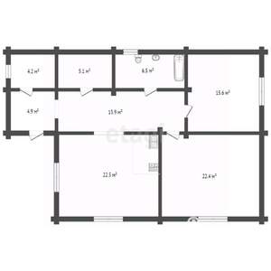 Дом 102м&sup2;, 1-этажный, участок 9 сот.  