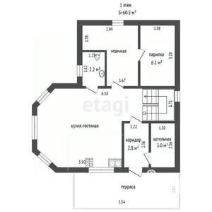 Дом 110м&sup2;, 2-этажный, участок 5 сот.  