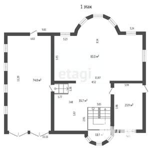 Дом 600м², 2-этажный, участок 14 сот.  