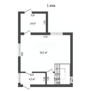 Дом 79м&sup2;, 2-этажный, участок 4 сот.  