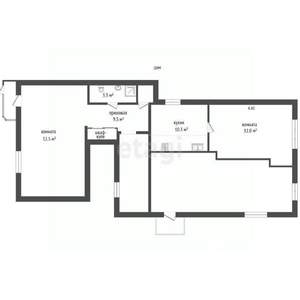 Дом 56м&sup2;, 1-этажный, участок 2 сот.  