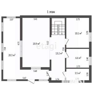 Дом 126м², 2-этажный, участок 10 сот.  