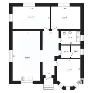 Коттедж 143м², 1-этажный, участок 8 сот.  
