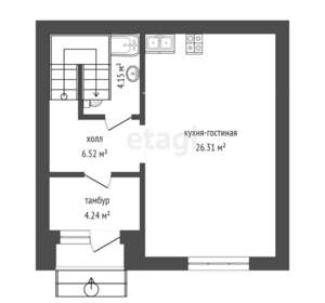 Дом 90м&sup2;, 2-этажный, участок 1 сот.  