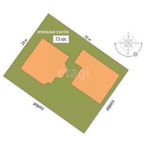 Дом 319м², 2-этажный, участок 7 сот.  