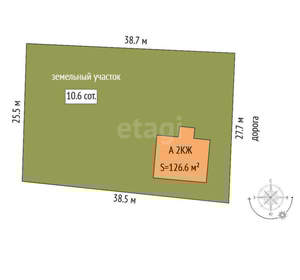 Дом 127м&sup2;, 2-этажный, участок 11 сот.  