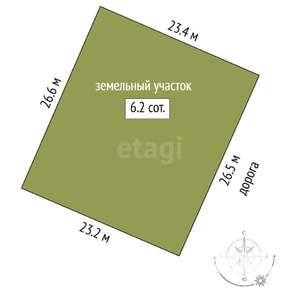 Дом 47м&sup2;, 1-этажный, участок 6 сот.  