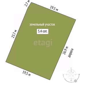 Дом 50м&sup2;, 2-этажный, участок 6 сот.  