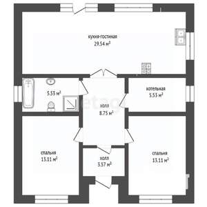 Дом 106м&sup2;, 1-этажный, участок 8 сот.  